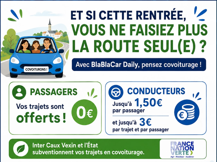 Illustration de l'article 'Offre BlaBlaCar InterCauxVexin'